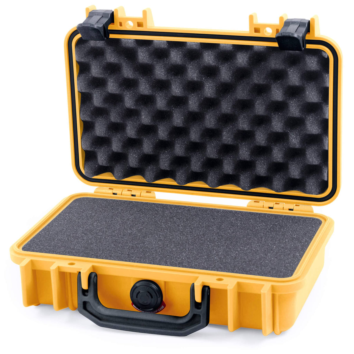Pelican 1170 Case, Yellow with Black Handle &amp; Latches Pick &amp; Pluck Foam with Convolute Lid Foam ColorCase 011700-0001-240-110