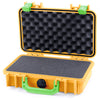 Pelican 1170 Case, Yellow with Lime Green Handle & Latches Pick & Pluck Foam with Convolute Lid Foam ColorCase 011700-0001-240-300