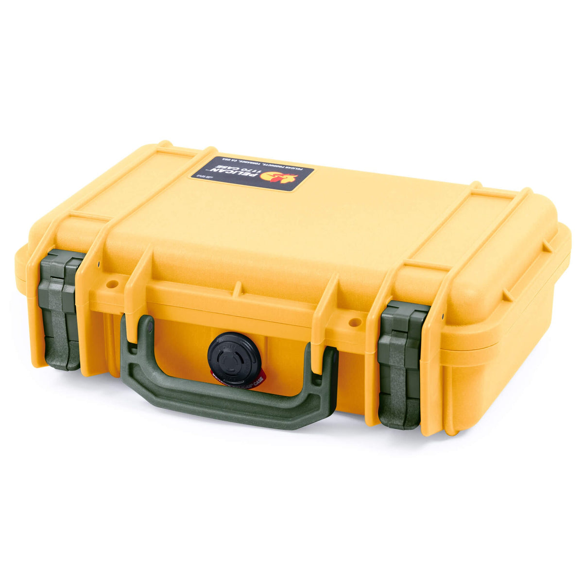 Pelican 1170 Case, Yellow with OD Green Handle &amp; Latches ColorCase 