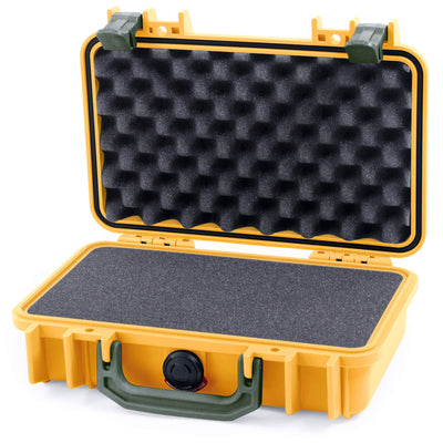 Pelican 1170 Case, Yellow with OD Green Handle & Latches