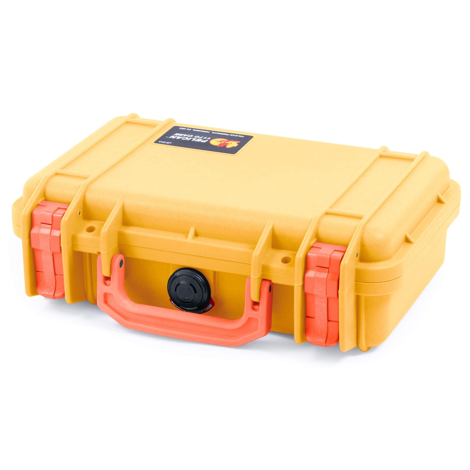 Pelican 1170 Case, Yellow with Orange Handle & Latches ColorCase 