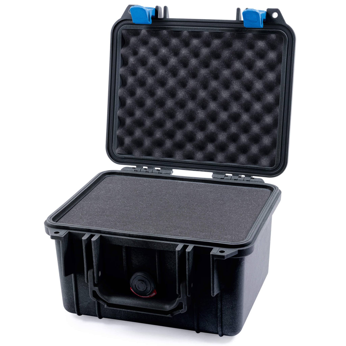Pelican 1300 Case, Black with Blue Latches Pick &amp; Pluck Foam with Convolute Lid Foam ColorCase 013000-0001-110-120