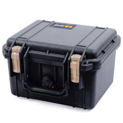 Pelican 1300 Case, Black with Desert Tan Latches ColorCase