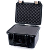 Pelican 1300 Case, Black with Desert Tan Latches Pick & Pluck Foam with Convolute Lid Foam ColorCase 013000-0001-110-310