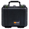 Pelican 1300 Case, Black with OD Green Latches ColorCase