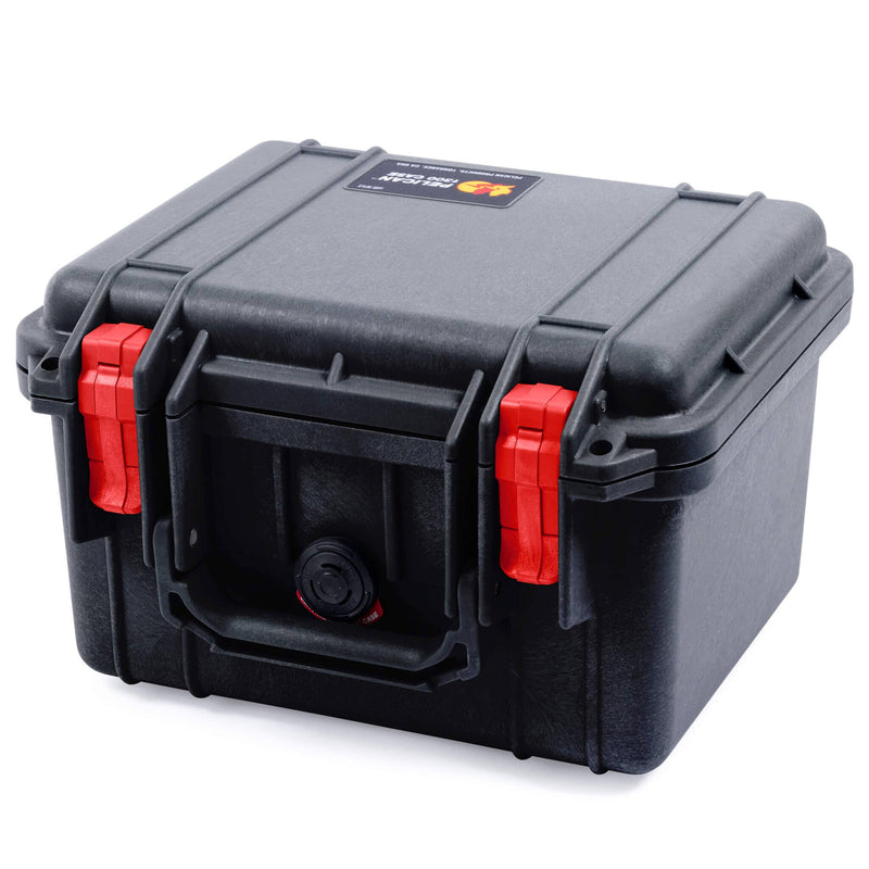 Pelican 1300 Case, Black with Red Latches ColorCase 