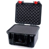 Pelican 1300 Case, Black with Red Latches Pick & Pluck Foam with Convolute Lid Foam ColorCase 013000-0001-110-320