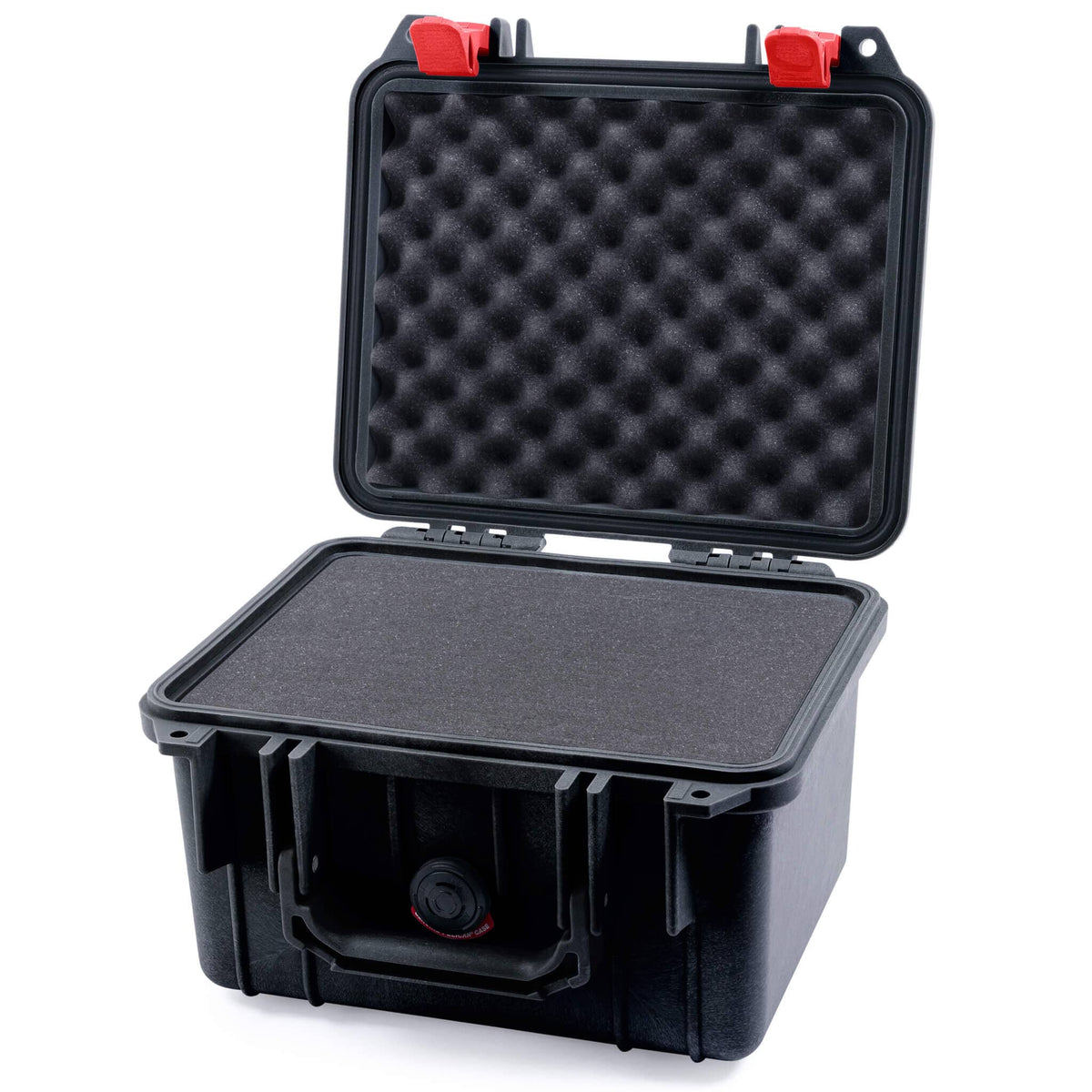 Pelican 1300 Case, Black with Red Latches Pick &amp; Pluck Foam with Convolute Lid Foam ColorCase 013000-0001-110-320
