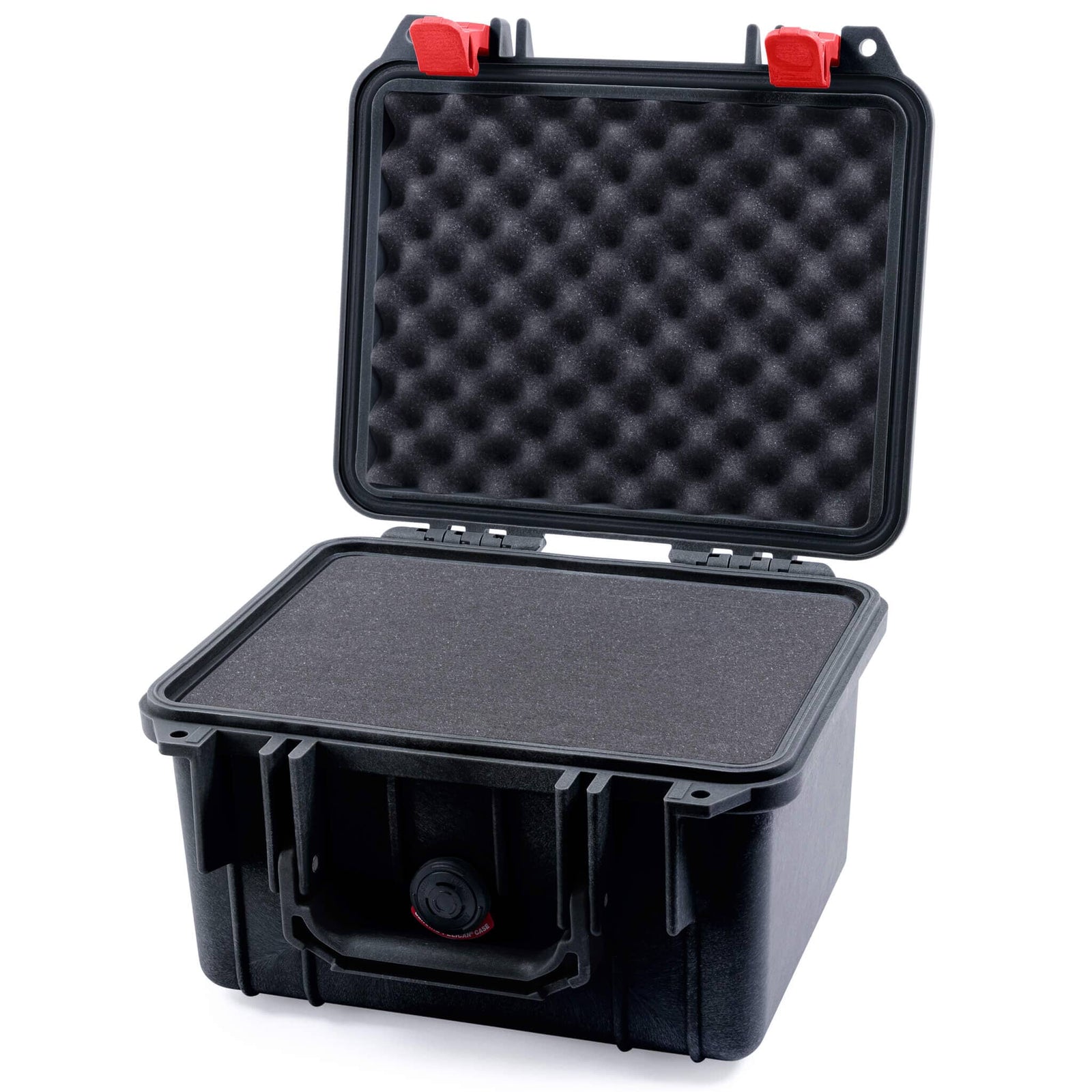 Pelican 1300 Case, Black with Red Latches Pick & Pluck Foam with Convolute Lid Foam ColorCase 013000-0001-110-320