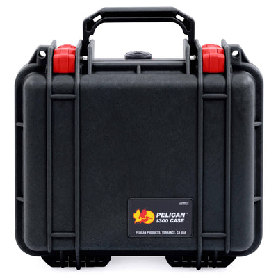 Pelican 1300 Case, Black with Red Latches ColorCase