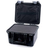 Pelican 1300 Case, Black with Silver Latches Pick & Pluck Foam with Zipper Lid Pouch ColorCase 013000-0101-110-180