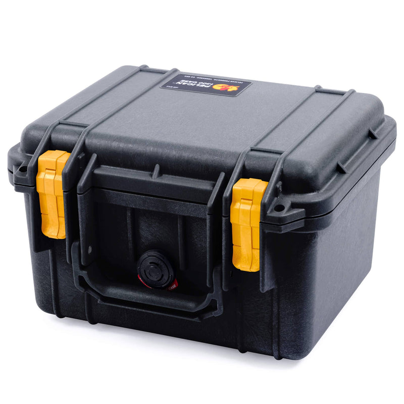 Pelican 1300 Case, Black with Yellow Latches ColorCase 