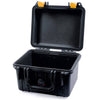 Pelican 1300 Case, Black with Yellow Latches None (Case Only) ColorCase 013000-0000-110-240