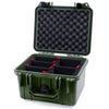 Pelican 1300 Case, OD Green with Black Latches TrekPak Divider System with Convolute Lid Foam ColorCase 013000-0020-130-110