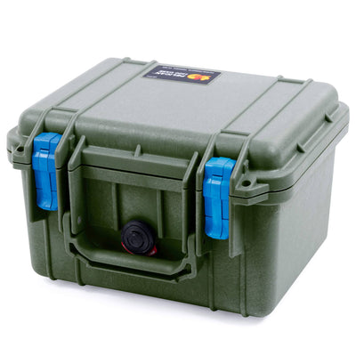 Pelican 1300 Case, OD Green with Blue Latches ColorCase