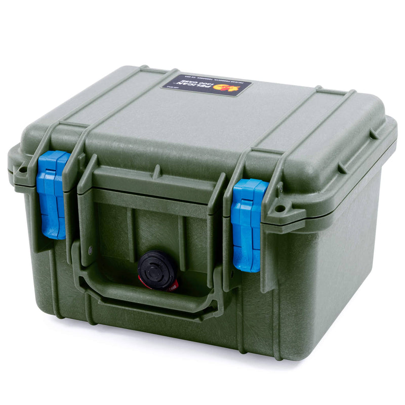 Pelican 1300 Case, OD Green with Blue Latches ColorCase 
