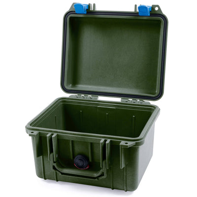 Pelican 1300 Case, OD Green with Blue Latches None (Case Only) ColorCase 013000-0000-130-120