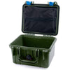 Pelican 1300 Case, OD Green with Blue Latches Zipper Lid Pouch Only ColorCase 013000-0100-130-120