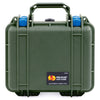 Pelican 1300 Case, OD Green with Blue Latches ColorCase
