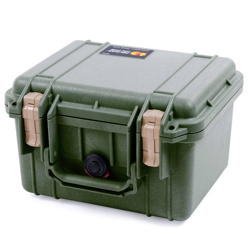 Pelican 1300 Case, OD Green with Desert Tan Latches ColorCase 