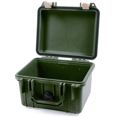 Pelican 1300 Case, OD Green with Desert Tan Latches None (Case Only) ColorCase 013000-0000-130-310