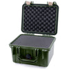 Pelican 1300 Case, OD Green with Desert Tan Latches Pick & Pluck Foam with Convolute Lid Foam ColorCase 013000-0001-130-310