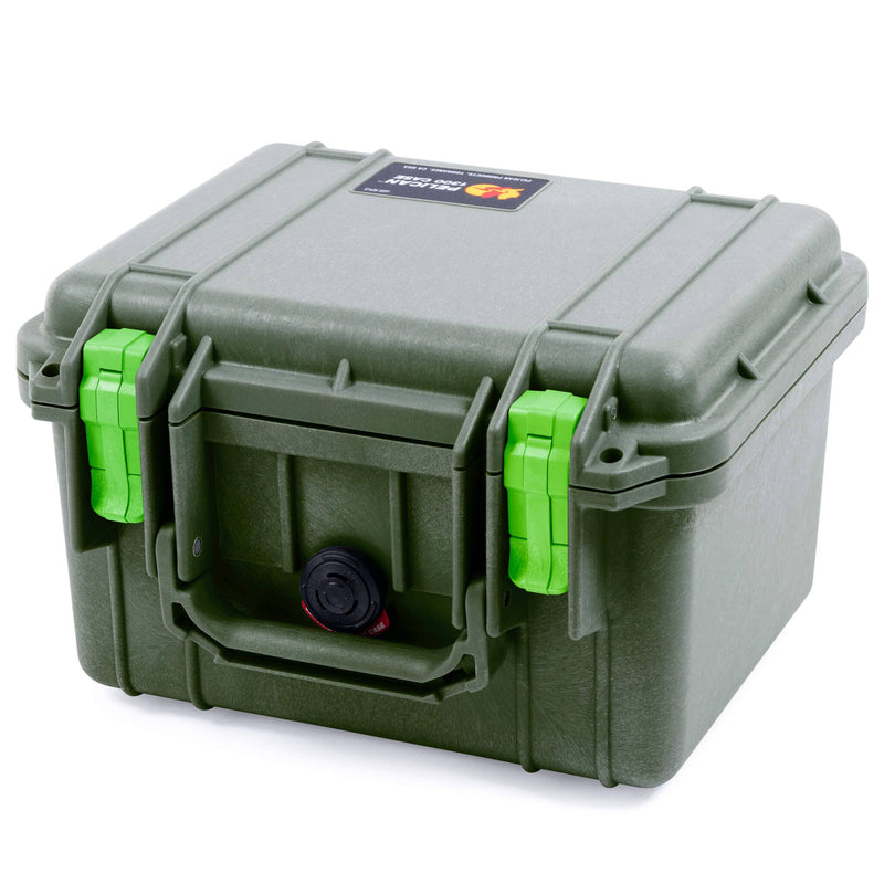 Pelican 1300 Case, OD Green with Lime Green Latches ColorCase 