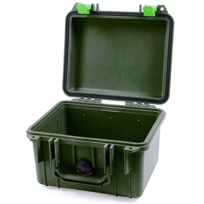 Pelican 1300 Case, OD Green with Lime Green Latches None (Case Only) ColorCase 013000-0000-130-300