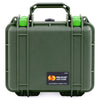 Pelican 1300 Case, OD Green with Lime Green Latches ColorCase