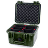 Pelican 1300 Case, OD Green TrekPak Divider System with Convolute Lid Foam ColorCase 013000-0020-110-130