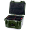 Pelican 1300 Case, OD Green TrekPak Divider System with Zipper Lid Pouch ColorCase 013000-0120-110-130
