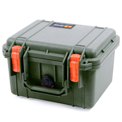 Pelican 1300 Case, OD Green with Orange Latches ColorCase