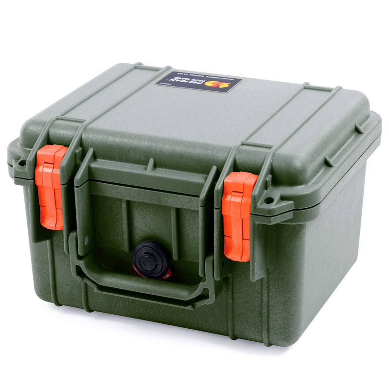 Pelican 1300 Case, OD Green with Orange Latches ColorCase 