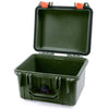 Pelican 1300 Case, OD Green with Orange Latches None (Case Only) ColorCase 013000-0000-130-150