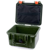 Pelican 1300 Case, OD Green with Orange Latches Zipper Lid Pouch Only ColorCase 013000-0100-130-150