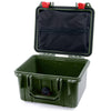 Pelican 1300 Case, OD Green with Red Latches Zipper Lid Pouch Only ColorCase 013000-0100-130-320