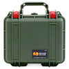 Pelican 1300 Case, OD Green with Red Latches ColorCase