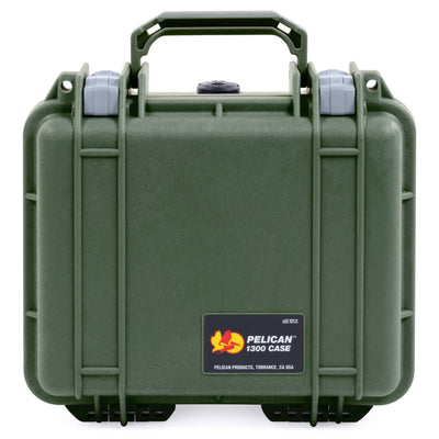 Pelican 1300 Case, OD Green with Silver Latches ColorCase