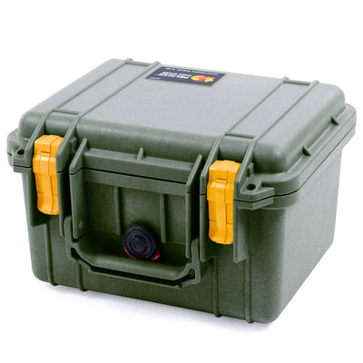 Pelican 1300 Case, OD Green with Yellow Latches ColorCase