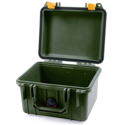 Pelican 1300 Case, OD Green with Yellow Latches None (Case Only) ColorCase 013000-0000-130-240