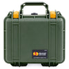 Pelican 1300 Case, OD Green with Yellow Latches ColorCase