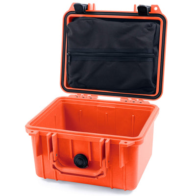 Pelican 1300 Case, Orange with Black Latches Zipper Lid Pouch Only ColorCase 013000-0100-150-110