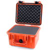 Pelican 1300 Case, Orange with Black Latches Pick & Pluck Foam with Convolute Lid Foam ColorCase 013000-0001-150-110