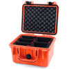 Pelican 1300 Case, Orange with Black Latches TrekPak Divider System with Convolute Lid Foam ColorCase 013000-0020-150-110