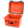 Pelican 1300 Case, Orange with Blue Latches None (Case Only) ColorCase 013000-0000-150-120