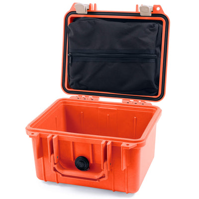 Pelican 1300 Case, Orange with Desert Tan Latches Zipper Lid Pouch Only ColorCase 013000-0100-150-310