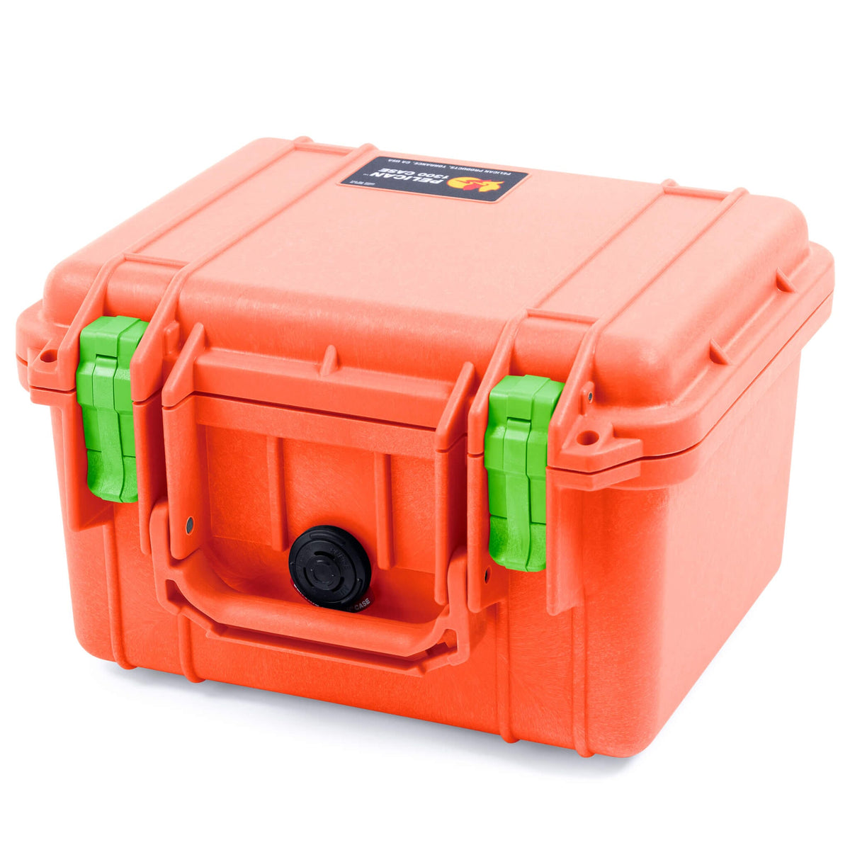 Pelican 1300 Case, Orange with Lime Green Latches ColorCase 