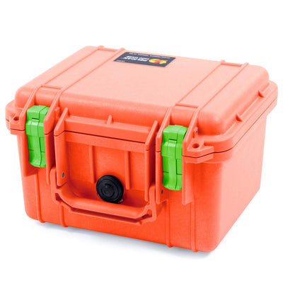 Pelican 1300 Case, Orange with Lime Green Latches ColorCase