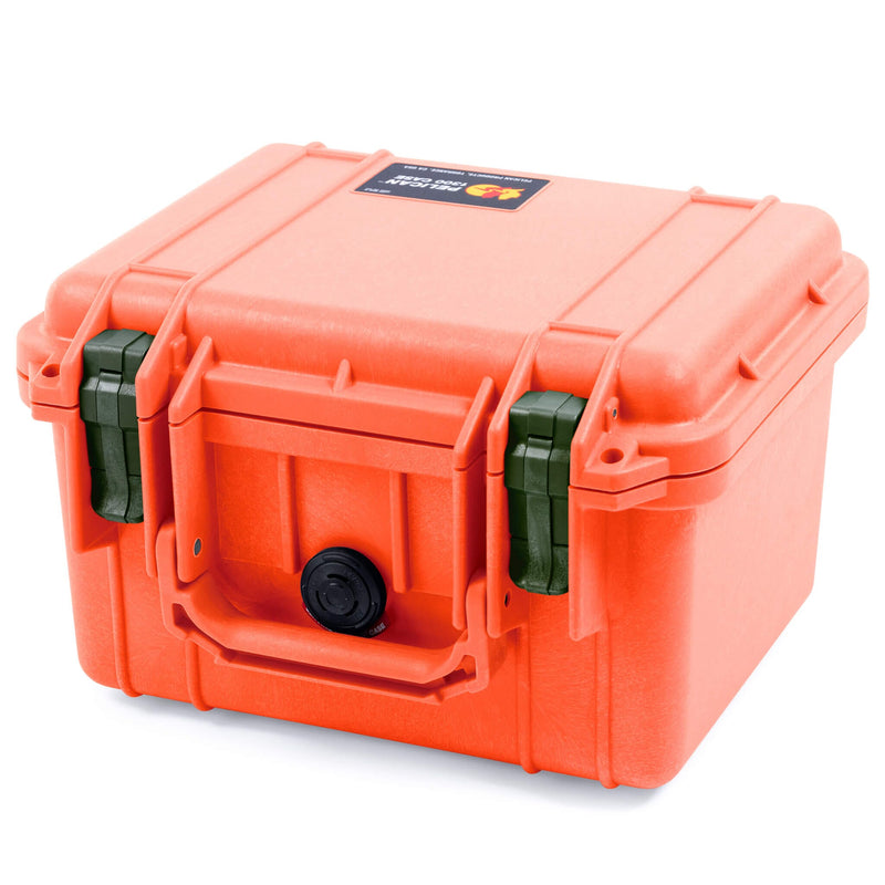 Pelican 1300 Case, Orange with OD Green Latches ColorCase 