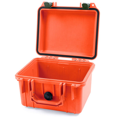 Pelican 1300 Case, Orange with OD Green Latches None (Case Only) ColorCase 013000-0000-150-130